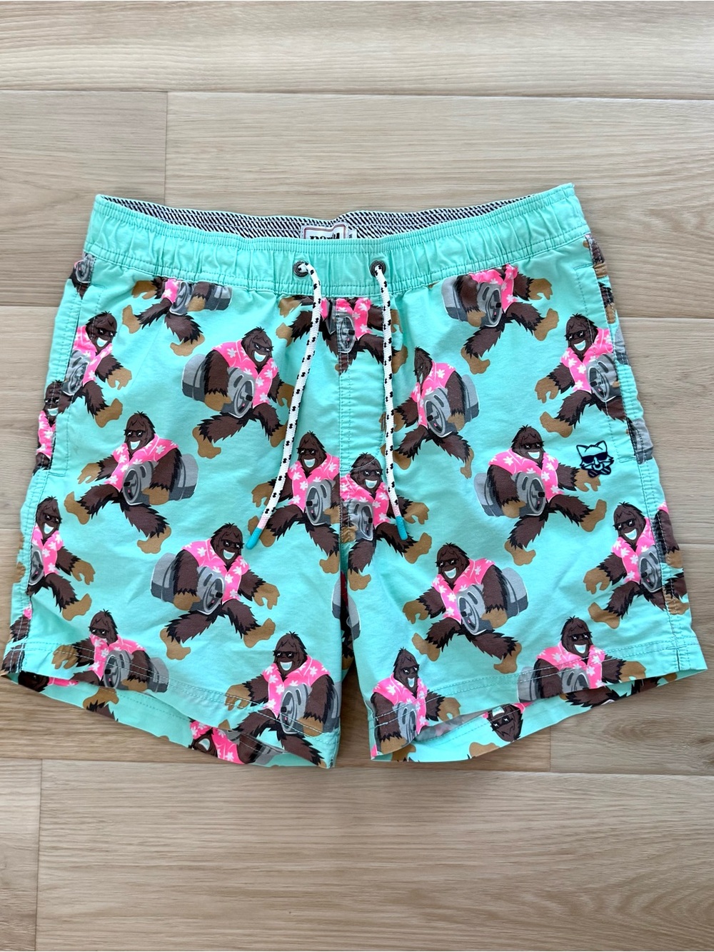 Party Pants Men’s Swim Trunks, Size Medium, Beer Print Beach Vacation Shorts